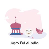 glückliche eid al adha illustration mit schafen vektor