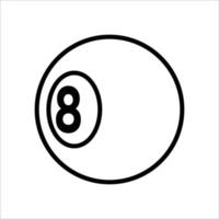 biljardboll ikon vektor formgivningsmall enkel och ren