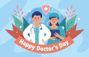 Happy Doctor's Day Grußvorlage vektor