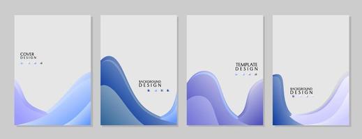 uppsättning trendiga och eleganta omslagsmallar. abstrakt gradient bakgrundsdesign med böjda element. design för företag vektor