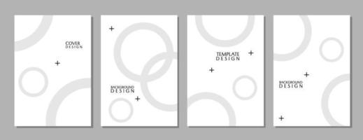 en uppsättning trendiga och moderna omslagsmallar i grå färg. abstrakt bakgrundsdesign med cirkelelement. design för företag vektor