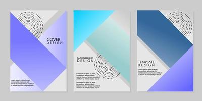 modernt och minimalistiskt geometriskt omslagsset. korsande gradient färg bakgrund. design för rapporter, broschyrer, kataloger vektor