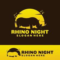 Rhino Night Dark Logo vektor