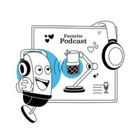 illustration av podcastavsnitt vektor