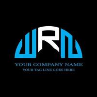 wrn Brief Logo kreatives Design mit Vektorgrafik vektor