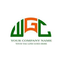 wgc brev logotyp kreativ design med vektorgrafik vektor