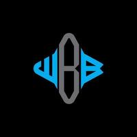 wbb Brief Logo kreatives Design mit Vektorgrafik vektor