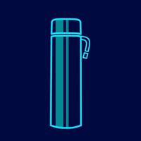 tumbler mugg vektor linje neon konst potrait logotyp färgglad design med mörk bakgrund. abstrakt grafisk illustration. isolerade svart bakgrund för t-shirt, affisch, kläder, merch