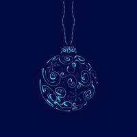 weihnachtsdesigntapete mit weihnachtssymbol im kiefernstil auf dunklem hintergrund. eleganter Ball-Logo-Vektor für Weihnachtsbaum. vektor