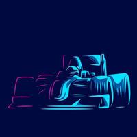 Formel 1 Sport Race Line Potrait Logo farbenfrohes Design mit dunklem Hintergrund. isolierter marinehintergrund für t-shirt, poster, kleidung, merch, bekleidung, abzeichendesign vektor