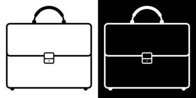 Symbol. Aktentasche, Koffer eines Geschäftsmannes zum Tragen von Geschäftsdokumenten. Speicherung wichtiger Informationen, Archiv. Schwarz-Weiß-Vektor vektor