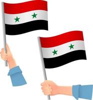 Symbol für die syrische Flagge in der Hand vektor