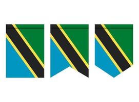 tanzania flagga eller vimpel isolerad på vit bakgrund. vimpel flaggikon. vektor