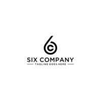 6c c6 kreatives anfängliches Logo-Schild-Design vektor