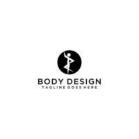 Fitness- und Wellness-Vektor-Logo-Design-Körper-Balance-Vektor-Illustration vektor