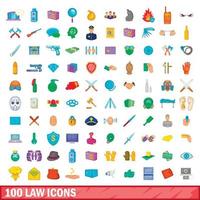 100 Gesetzessymbole im Cartoon-Stil