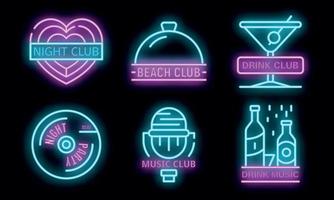 nattklubb logotyp set vektor neon