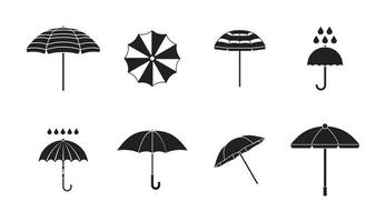 Regenschirm-Icon-Set, einfacher Stil vektor