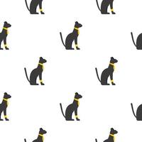 svart sittande egyptisk katt mönster sömlös vektor