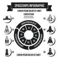 Raketen-Infografik-Konzept, einfacher Stil vektor