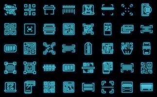 Code-Scanning-Symbole setzen Vektor-Neon vektor