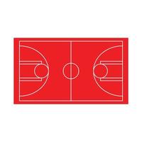 eps10 röd vektor basketplan ikon i enkel platt trendig modern stil isolerad på vit bakgrund