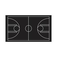 eps10 schwarzes Vektor-Basketballplatz-Symbol im einfachen, flachen, trendigen, modernen Stil isoliert auf weißem Hintergrund