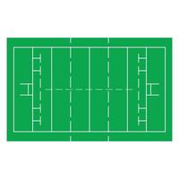 eps10 grünes Vektor-Rugby-Feld oder Feld-Symbol im einfachen, flachen, trendigen modernen Stil isoliert auf weißem Hintergrund