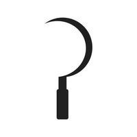 eps10 schwarzes Vektor-Gartensichel-Symbol oder Logo im einfachen, flachen, trendigen modernen Stil isoliert auf weißem Hintergrund vektor