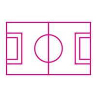 eps10 rosa vektor fotbollsplan eller fotbollsplan linjekonstikon i enkel platt trendig modern stil isolerad på vit bakgrund