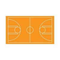 eps10 orange Vektor-Basketballplatz-Symbol im einfachen, flachen, trendigen, modernen Stil isoliert auf weißem Hintergrund vektor