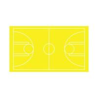 eps10 gelbes Vektor-Basketballplatz-Symbol im einfachen, flachen, trendigen, modernen Stil isoliert auf weißem Hintergrund vektor