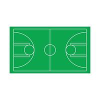 eps10 grünes Vektor-Basketballplatz-Symbol im einfachen, flachen, trendigen, modernen Stil isoliert auf weißem Hintergrund
