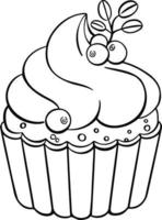süßes Cupcake-Brötchen, Kuchendessert, handgezeichnete Illustration vektor