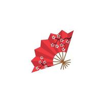 orientalisches japan-fan-set isoliert. traditionelle papierchinesische oder japanische Geisha-Vektor-Faltfächer vektor