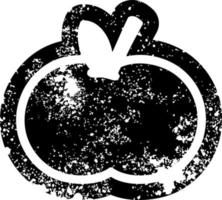 organiskt äpple nödställd ikon vektor