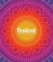 Luxuriöse bunte Mandala-Festival-Hintergrund-Vektorvorlage kostenlos vektor