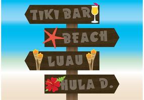 Hawaii Beach Sign Vectors