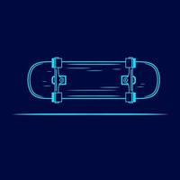 Skateboard-Stil Vektorlinie Neonkunst Potrait Logo farbenfrohes Design mit dunklem Hintergrund. abstrakte grafische Darstellung. isolierter schwarzer hintergrund für t-shirt, poster, kleidung, merch vektor