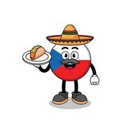 karaktär tecknad av Tjeckien som en mexikansk kock vektor