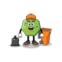 Illustration der Kotzkarikatur als Garbage Collector vektor