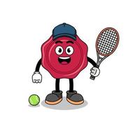 siegellackillustration als tennisspieler vektor