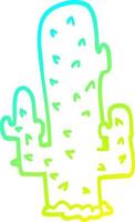 Kalte Gradientenlinie Zeichnung Cartoon-Kaktus vektor