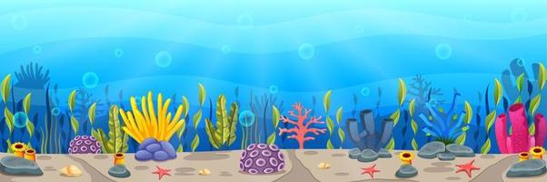 Unterwasserszene mit tropischem Korallenriff vektor