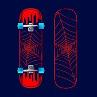 Skateboard-Stil Halloween-Vektorlinie Neonkunst potrait Logo farbenfrohes Design mit dunklem Hintergrund. abstrakte grafische Darstellung. isolierter schwarzer hintergrund für t-shirt, poster, kleidung, merch vektor