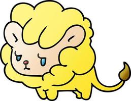Farbverlauf Cartoon kawaii süßes Löwenjunges vektor