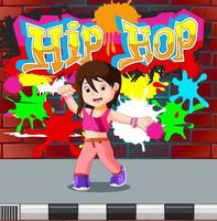 barn som dansar hiphop vektor
