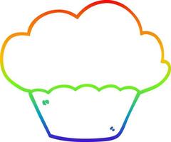 Regenbogen-Gradientenlinie Zeichnung Cartoon-Muffin vektor