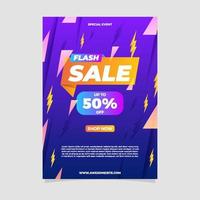 flash försäljning gradient affisch mall vektor