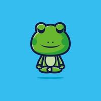 süßer Frosch Meditation Premium-Vektor vektor